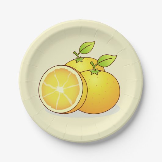 Orangenfrucht, niedlich pappteller (Vorderseite)