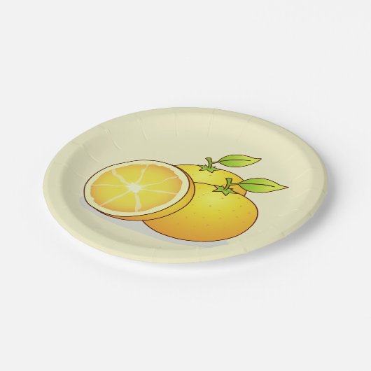 Orangenfrucht, niedlich pappteller (Schrägansicht)