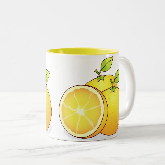 Orangenfrucht, niedlich zweifarbige tasse (VorderseiteRechts)