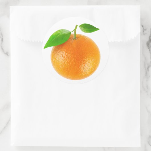 Orangenfrucht Runder Aufkleber (Tasche)
