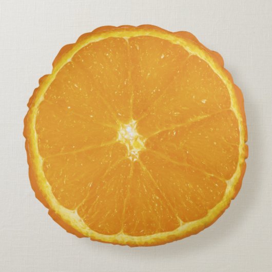 Orangenfrucht Rundes Kissen (Vorderseite)