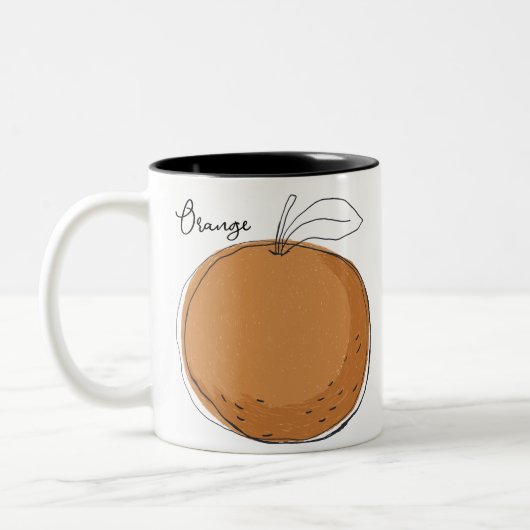 Orangenfrucht-Tasche Zweifarbige Tasse (Links)