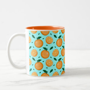 Orangenfrucht-Tasse Zweifarbige Tasse
