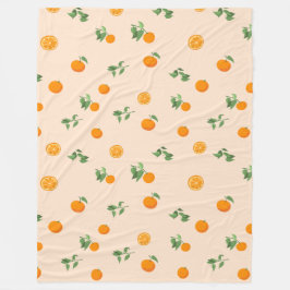 Orangenfrucht Zitrus klassisches Muster  Fleecedecke