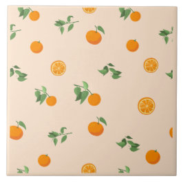 Orangenfrucht Zitrus klassisches Muster  Fliese