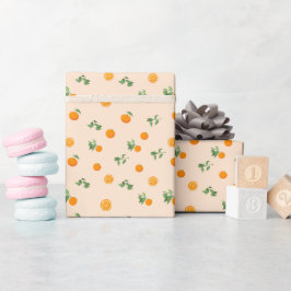 Orangenfrucht Zitrus klassisches Muster  Geschenkpapier