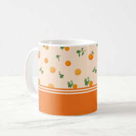 Orangenfrucht Zitrus klassisches Muster  Kaffeetasse