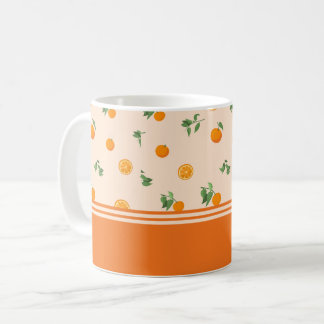 Orangenfrucht Zitrus klassisches Muster Kaffeetasse