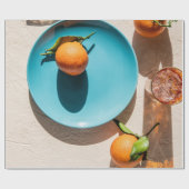 Orangenfrüchte auf Platte Geschenkpapier (Flach)