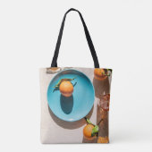 Orangenfrüchte auf Platte Tasche (Rückseite)