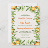 Orangenfrüchte Frucht Botanische Hochzeit Einladung (Vorderseite)