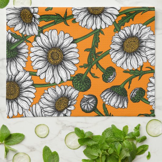 Orangenfrüchte Geschirrtuch (Gefaltet)