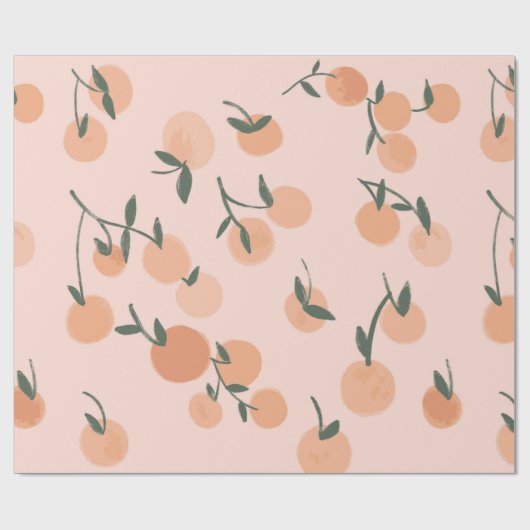 Orangenfrüchte in Wasserfarbe nahtlos Muster Geschenkpapier (Flach)