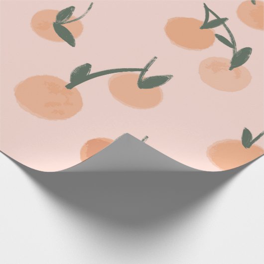 Orangenfrüchte in Wasserfarbe nahtlos Muster Geschenkpapier (Ecke)