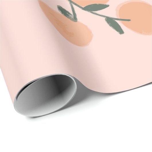 Orangenfrüchte in Wasserfarbe nahtlos Muster Geschenkpapier (Rolleneckpunkt)