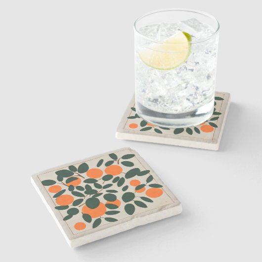 Orangenfrüchte minimal steinuntersetzer (Seitenansicht)