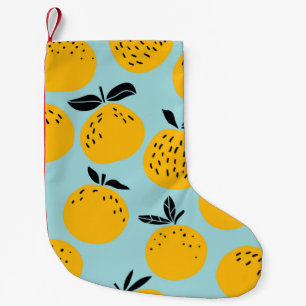 Orangenfrüchte nahtlos kleiner weihnachtsstrumpf