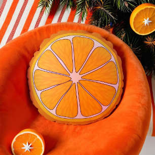 Orangenfrüchte Rundes Kissen