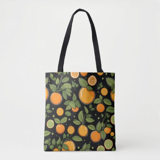 Orangenfrüchte und Blätter Tasche (Vorderseite)