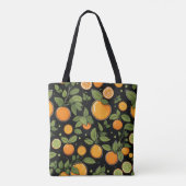 Orangenfrüchte und Blätter Tasche (Rückseite)