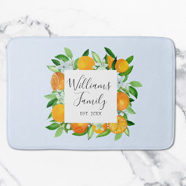 Orangenfrüchte und Blume Sommer Blütenpflanzliche Badematte