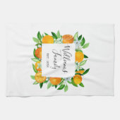 Orangenfrüchte und Blume Sommer Blütenpflanzliche Geschirrtuch (Horizontal)