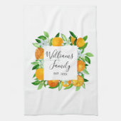 Orangenfrüchte und Blume Sommer Blütenpflanzliche Geschirrtuch (Vertikal)