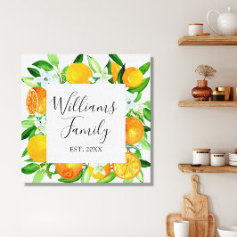 Orangenfrüchte und Blume Sommer Blütenpflanzliche Leinwanddruck