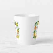 Orangenfrüchte und Blume Sommer Blütenpflanzliche Milchtasse (Vorderseite)