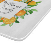 Orangenfrüchte und Blume Sommer Blütenpflanzliche Schneidebrett (Ecke)