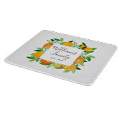 Orangenfrüchte und Blume Sommer Blütenpflanzliche Schneidebrett (Ecke)