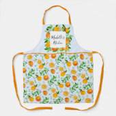 Orangenfrüchte und Blume Sommer Blütenpflanzliche Schürze (Vorderseite)