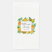 Orangenfrüchte und Blume Sommer Blütenpflanzliche Serviette (Vorderseite)