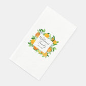 Orangenfrüchte und Blume Sommer Blütenpflanzliche Serviette (Ecke)