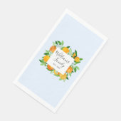 Orangenfrüchte und Blume Sommer Blütenpflanzliche Serviette (Ecke)