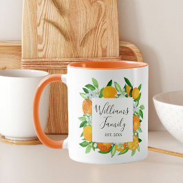 Orangenfrüchte und Blume Sommer Blütenpflanzliche Tasse