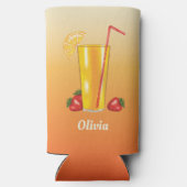 Orangenfruchtgetränk mit Obst und Namen Selters Dosenkühler (Rückseite)