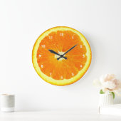 Orangenfruchtuhr mit Zahlen Große Wanduhr (Zuhause)