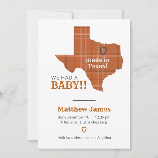 Orangengebrannt Kariert aus texanischem VertikalFo Ankündigung (Vorderseite)