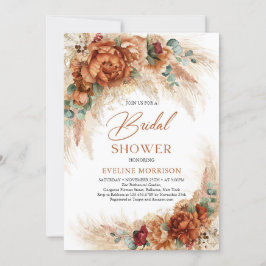 Orangengebrannte Blume Eukalyptus Einladung