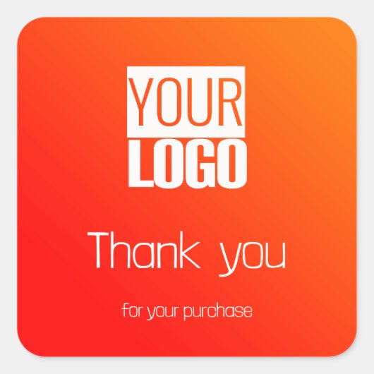 Orangengefälle - Ihr Logo Quadratischer Aufkleber (Vorderseite)