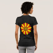 Orangengelb und gelb Mandala - Geeignet T-Shirt (Schwarz voll)