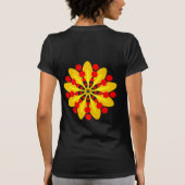 Orangengelb und gelb Mandala - Geeignet T-Shirt (Rückseite)
