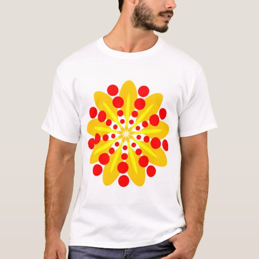 Orangengelb und gelb Mandala - Geeignet T-Shirt (Vorderseite)