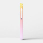 Orangengelbe Blende-Glitzer Monogramm Case-Mate iPhone Hülle (Rückseite / Links)