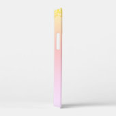 Orangengelbe Blende-Glitzer Monogramm Case-Mate iPhone Hülle (Rückseite / Rechts)