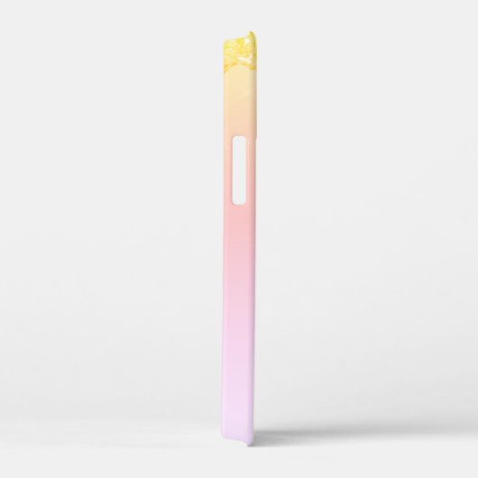 Orangengelbe Blende-Glitzer Monogramm Case-Mate iPhone Hülle (Rückseite / Rechts)