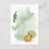 Orangengelbe Blumen - Grüne Blätter Begleitkarte (Rückseite)
