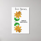 Orangengelbe Blumen Liebe wächst 24" x 36" Leinwanddruck (Vorderseite)