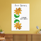 Orangengelbe Blumen Liebe wächst 24" x 36" Leinwanddruck (Insitu (Wohnzimmer))